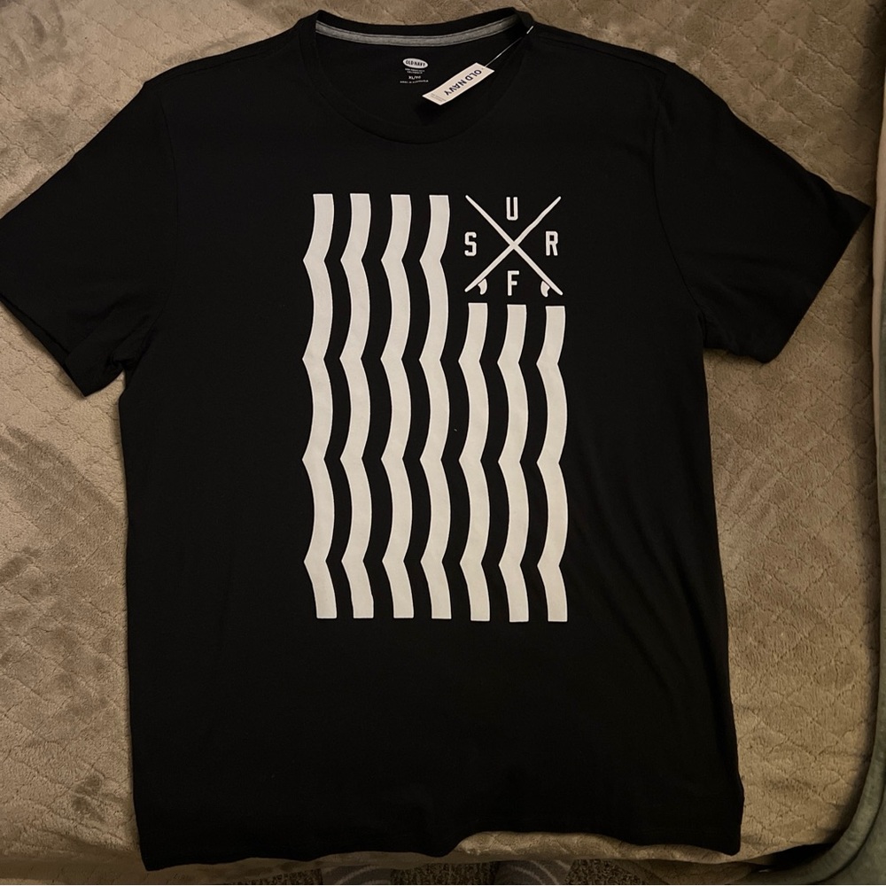NWT Old Navy Surf T Shirt Black White XL
